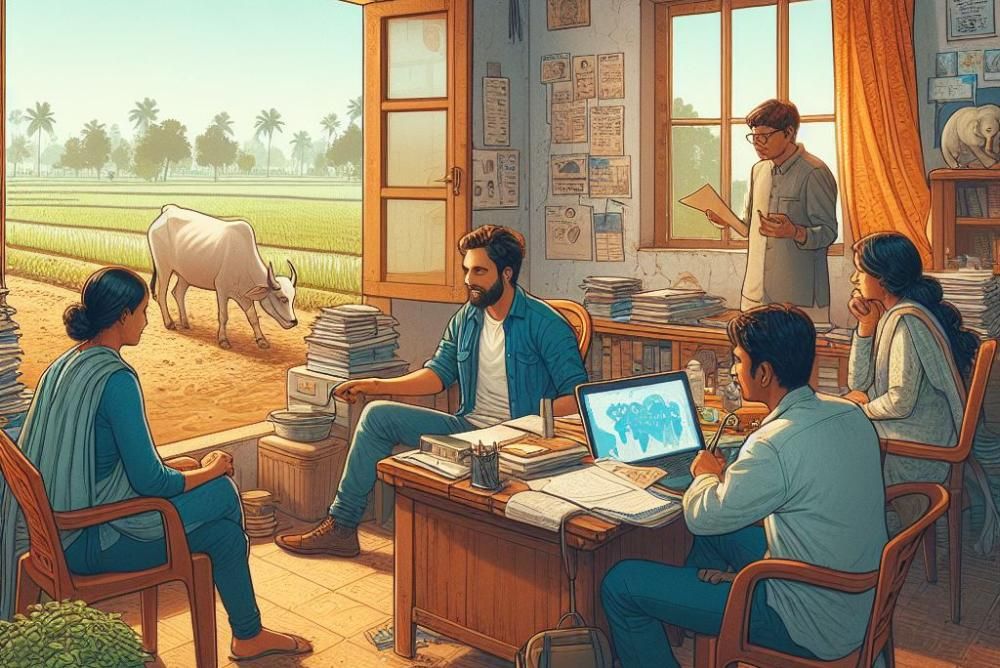 A group of people sitting