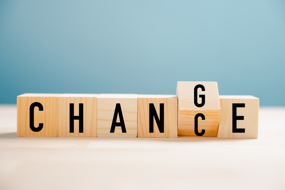 Wooden blocks which spells Change and Chance