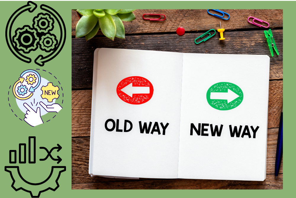 Two different direction shown in red and green