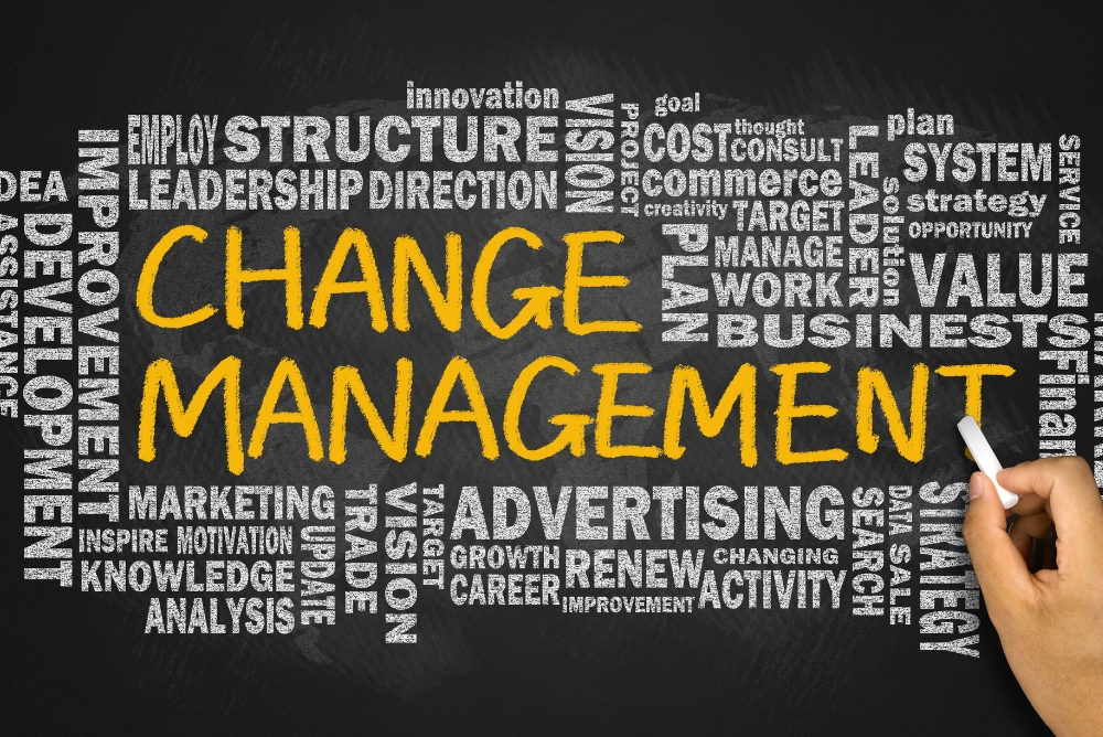Word cloud of change management
