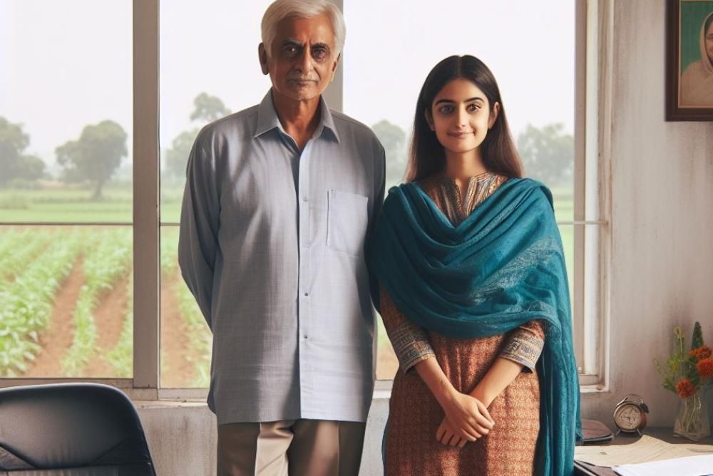 A younger and older person standing next to each other