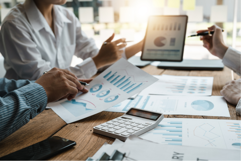 Collegues Working Together on Graph