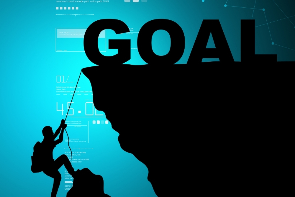 A person climbing a mountain