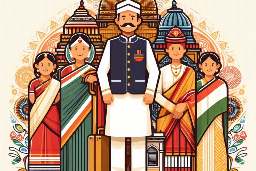 Image of People Wearing Traditional Indian Dress