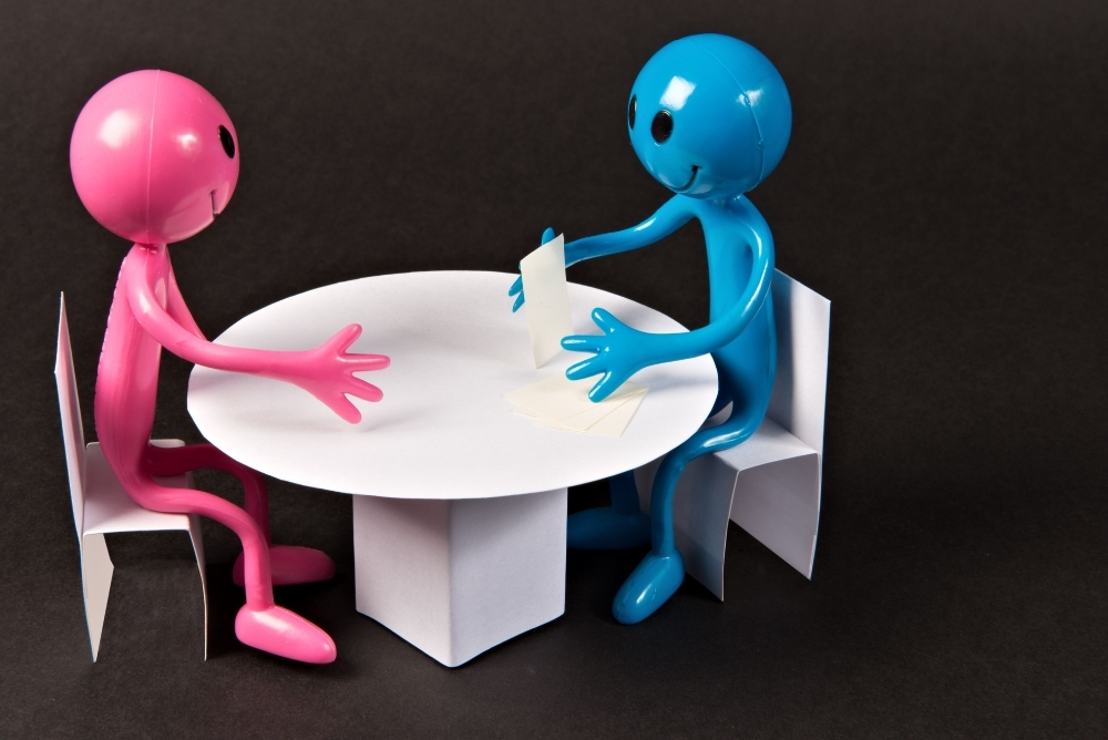 A graphical representation of a one on one meeting