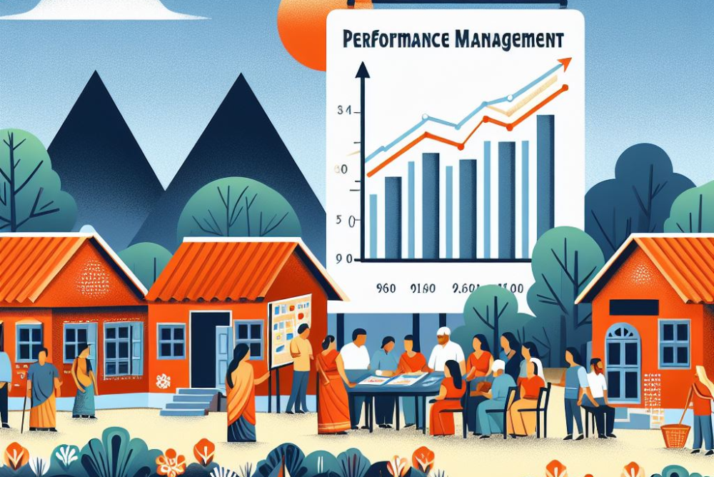 Graphic image of graphs and rural ngo office