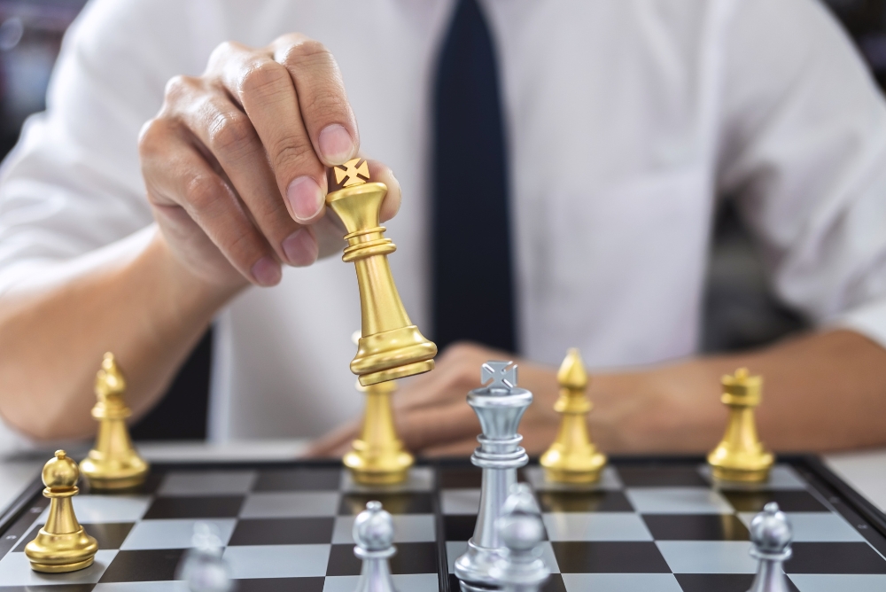 A person playing chess