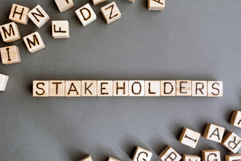 Blocks which says stakeholders