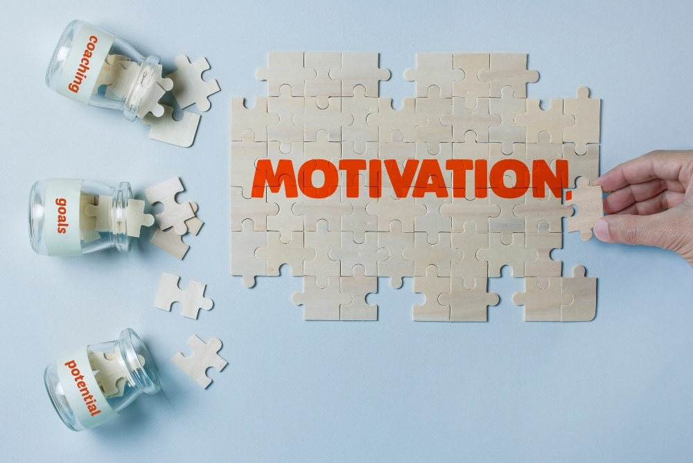 Motivation written on a puzzle
