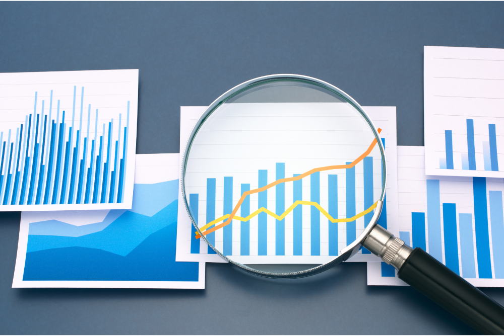 Magnifying Glass Focusing on a Up ward Graph