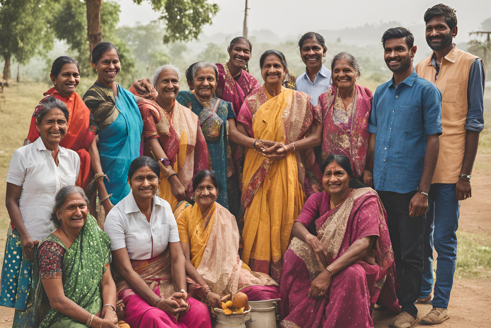 Group of Women Beneficiaries With The Field Staff