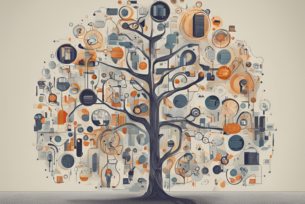 AI generated tree showing various elements